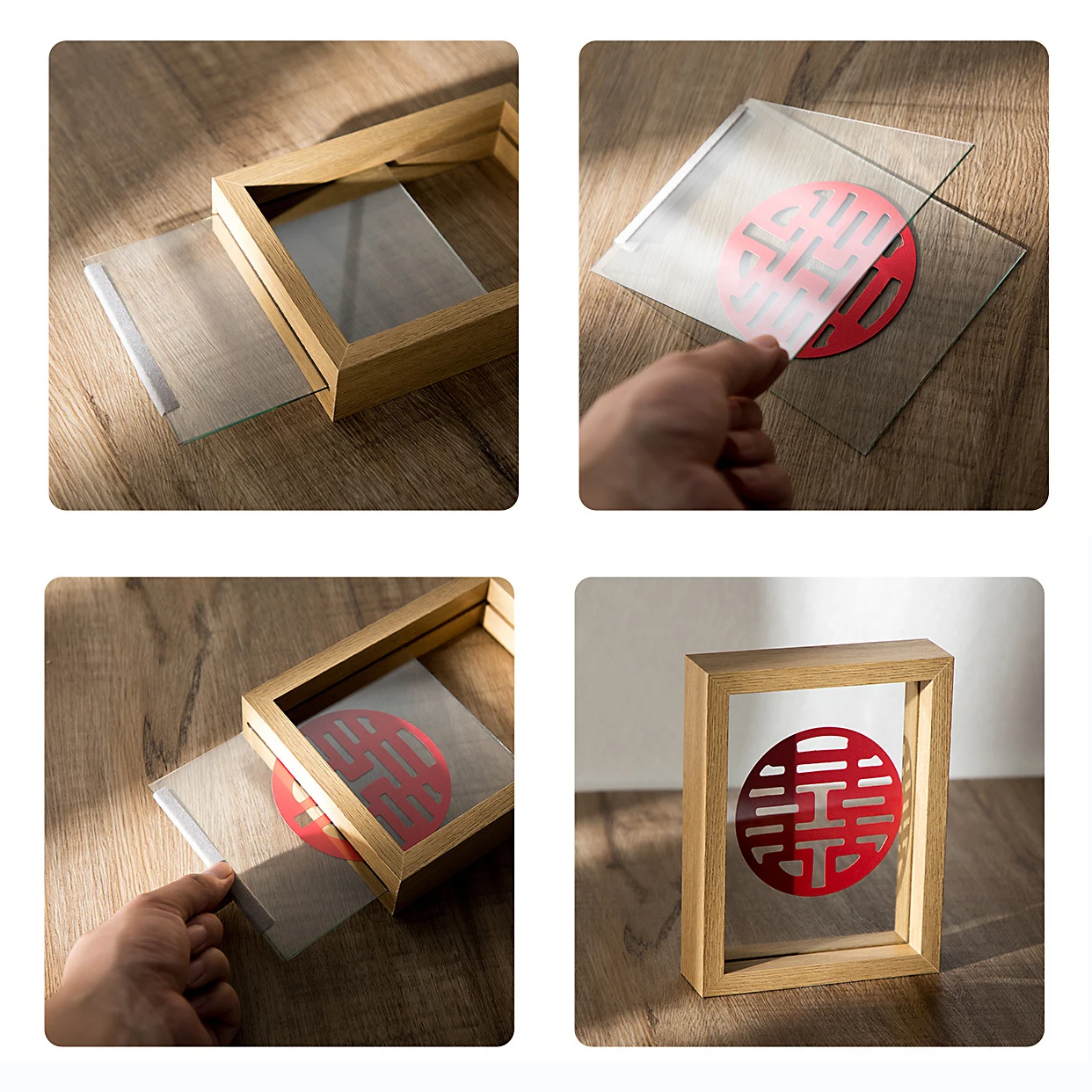 Wood Specimen Frame With Real Glass Photo Frame,Picture Frame For For Wedding Photo Picture Frame Desktop Photo Decor