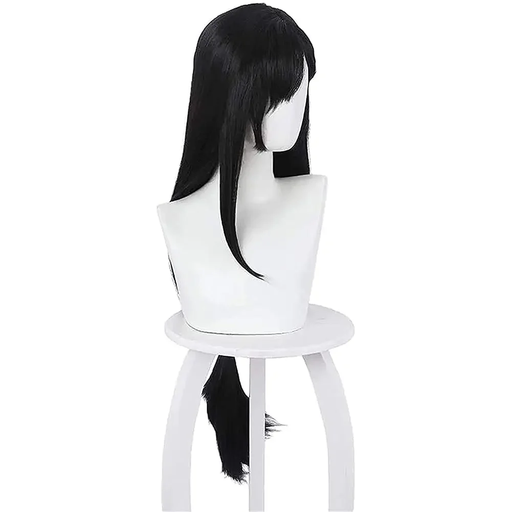 Parrucca cosplay Tifa Lockhart Anime Capelli lunghi neri lisci per costumi per donne Parrucche sintetiche per feste di Halloween lunghe 100 cm nere