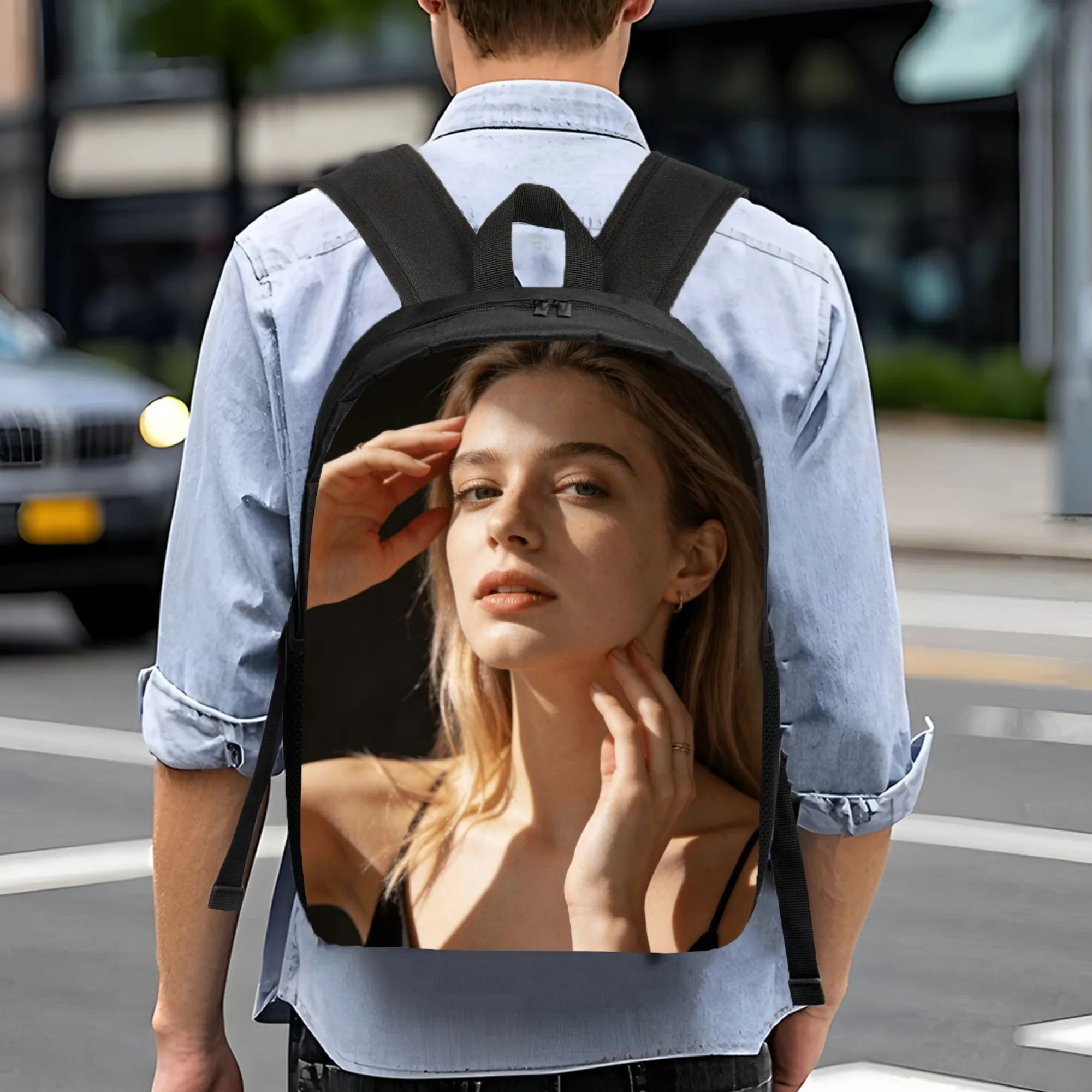 1PC Customizable Casual Unisex Backpack with Zipper Lightweight Simple Design for Leisure Travel And Daily Commuting