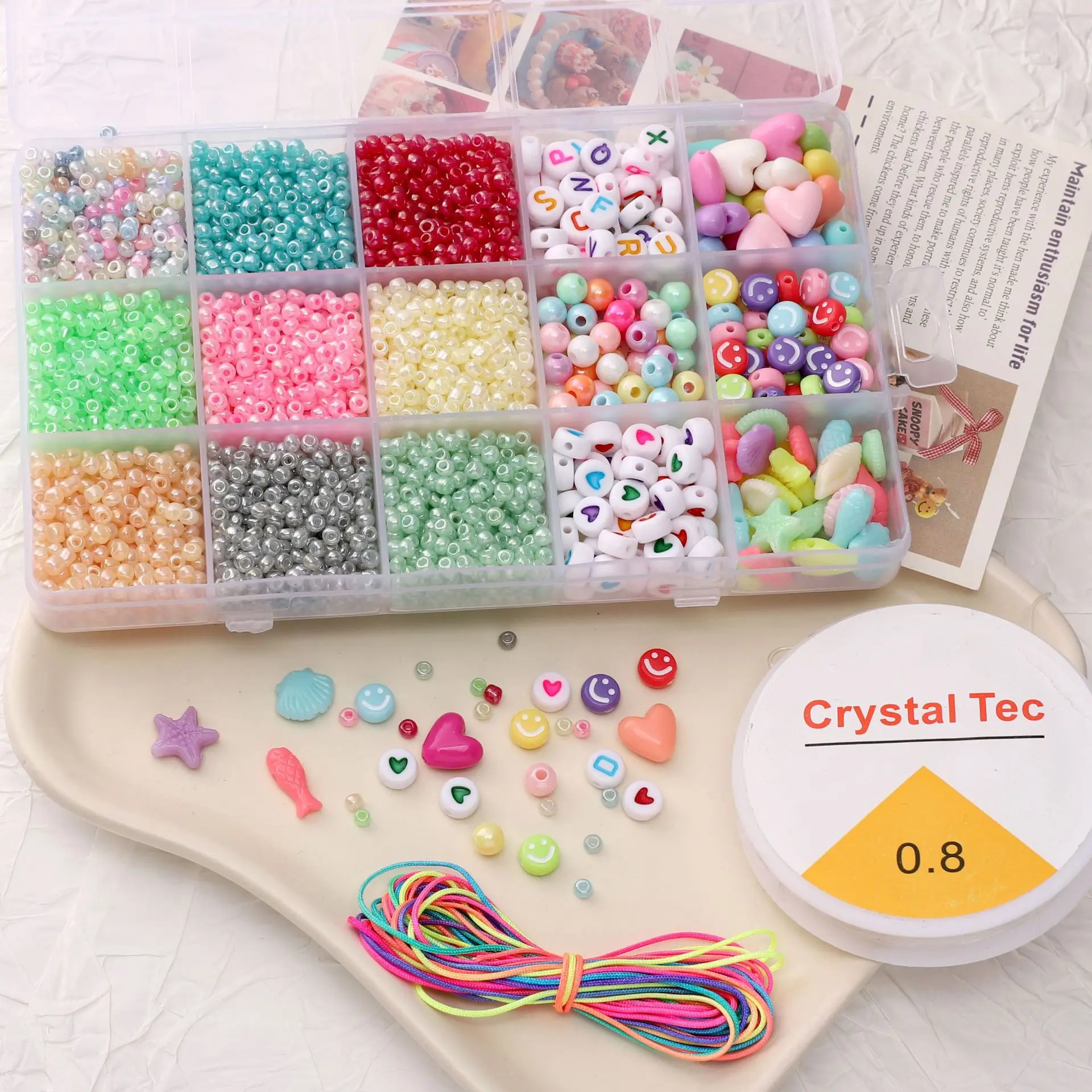 

15 Grids Macaroon Color Series Glass Seed Beads Regular Shape Seedbead Set For Jewelry Bracelet Necklace Making DIY