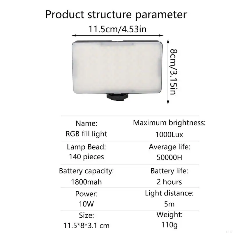 Đèn Video LED 1800mAh có thể lấp đầy ánh sáng để chụp ảnh và phim K1KF