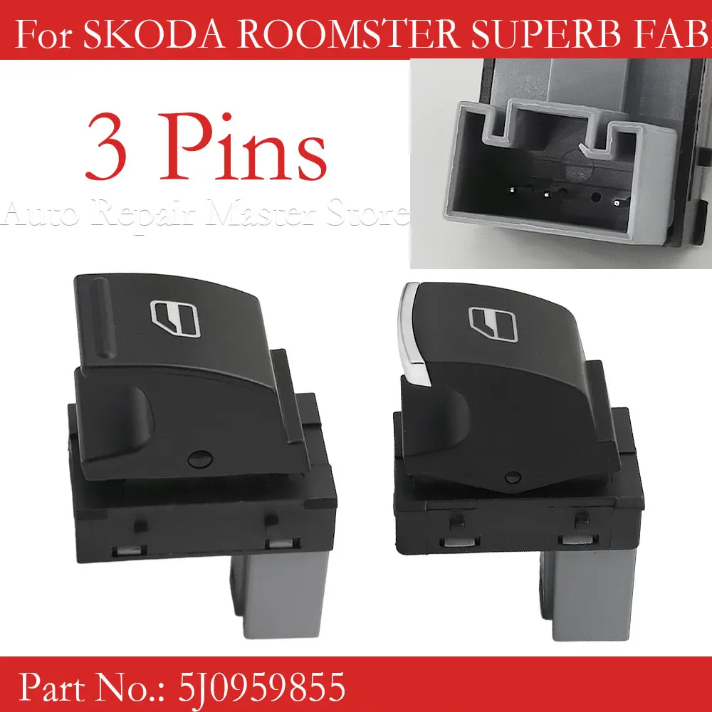 5ND959857 5J0959855  Power Window Master Switch Control Button For VW Jetta Tiguan Golf GTI MK5 MK6 Passat B6 CC Seat Leon MK2 5