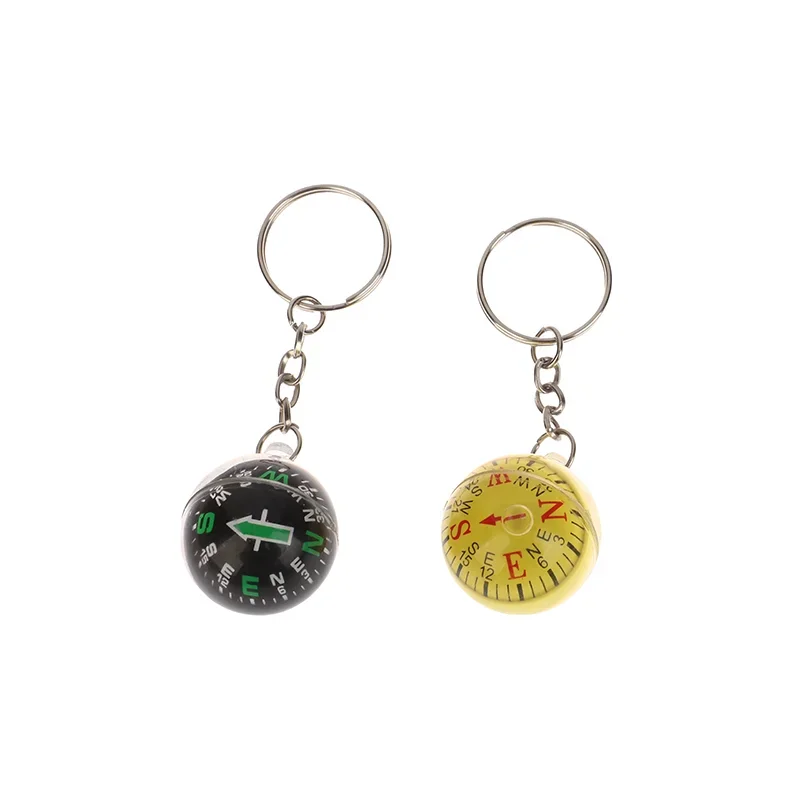 1Pcs Round Shape Small Mini Survival Compasses Key Chain Outdoor Camping Hiking Travel Precision Dial EDC Ball Keychain