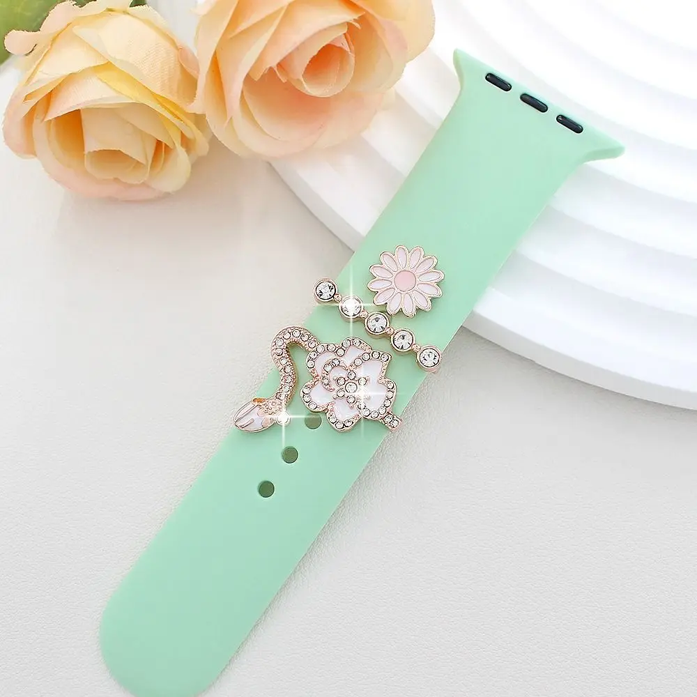 패션 금속 시계 밴드 장식 진주 다이아몬드 팔찌 장식 반지 브로치, 손목 벨트 참 스트랩 액세서리