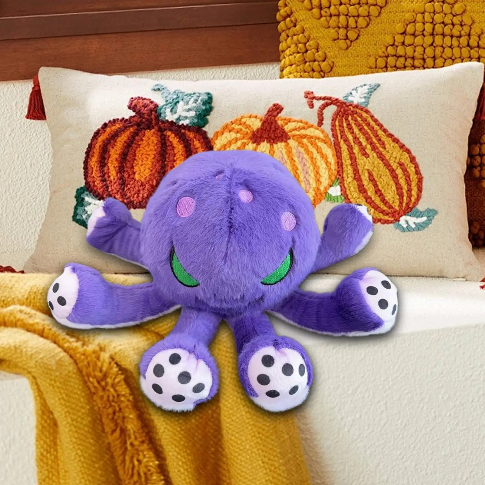 Octopus knuffeldier emotionele rustgevende metgezel gevulde cartoon pop realistisch tafelblad zeedier octopus knuffel