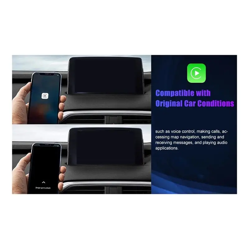 A48P-For Mazda 2 3 6 CX-3 CX-5 CX-9 For Carplay Android USB TYPE-C Aux Miata Interface Port Hub Adapter TK78-66-9U0C