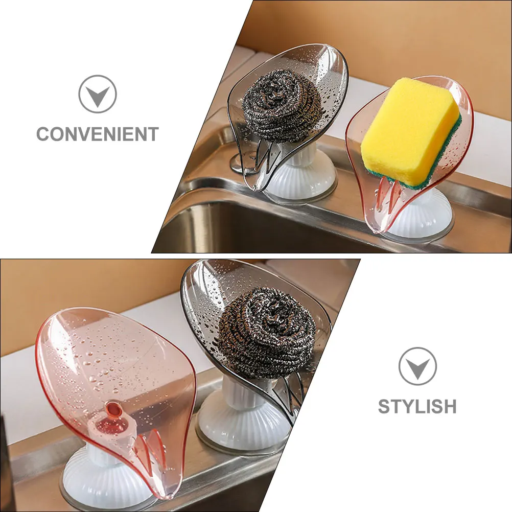

2pcs Holder Set Rotatable Nail Free Bathroom Storage Self Draining Soap Holder Dish Drainage Tray Plastic Gray Home Supplies