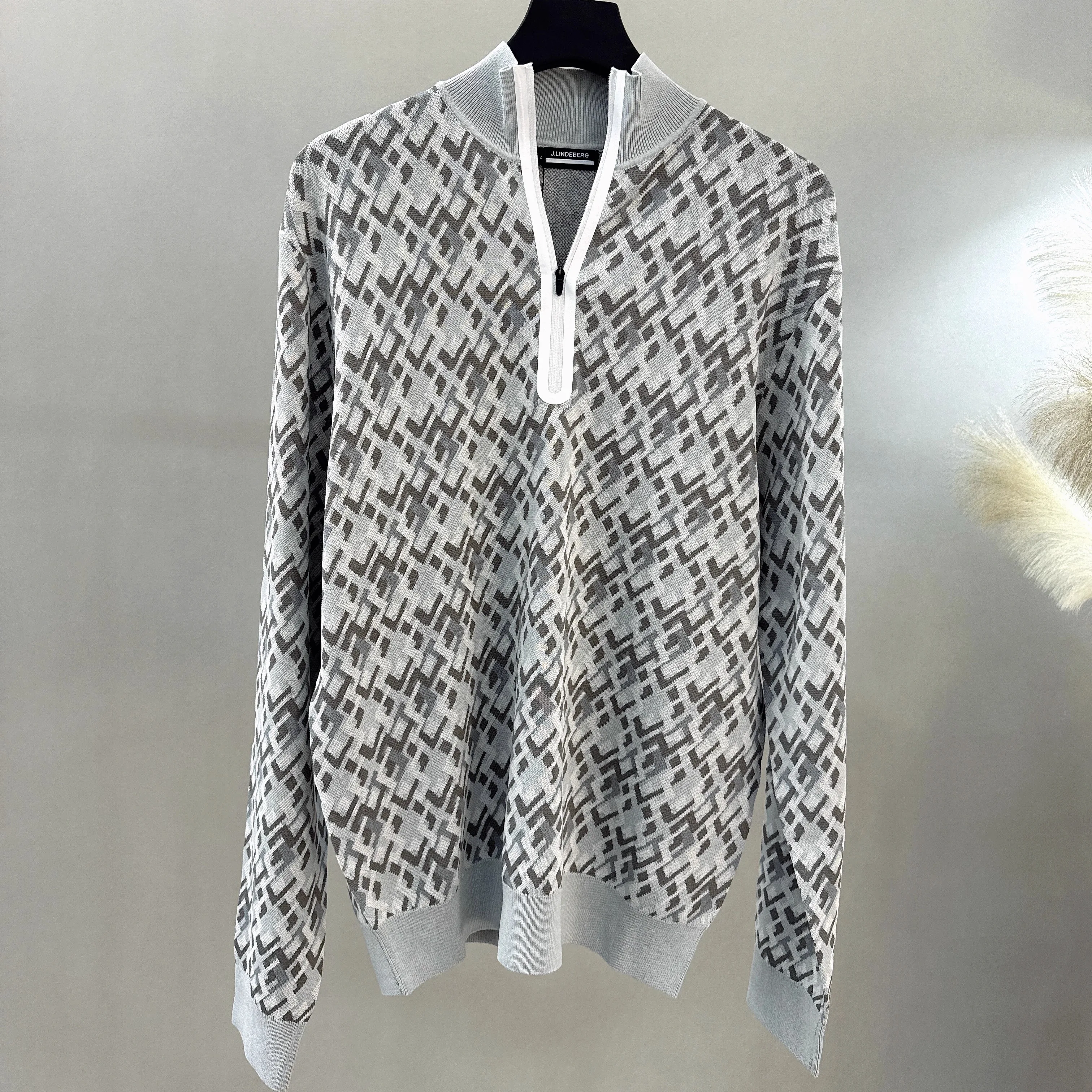 سترة رجالية متماسكة بأكمام طويلة ملابس جولف لخريف/شتاء سترة رياضية أنيقة ومتعددة الاستخدامات للجولف والبيسبول #3