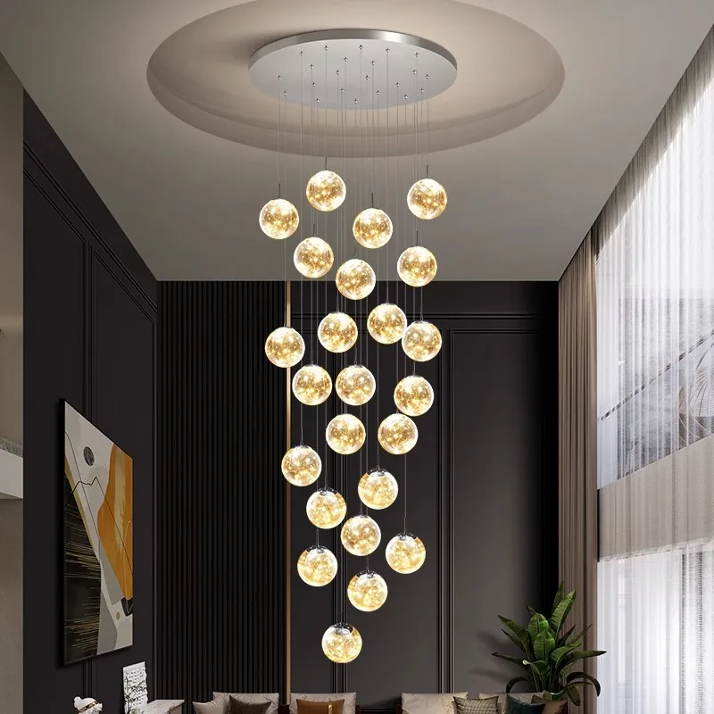 Modern home decor led lights pendant light lamps forstaircase Chandeliers for living room hanging light indoor lighting