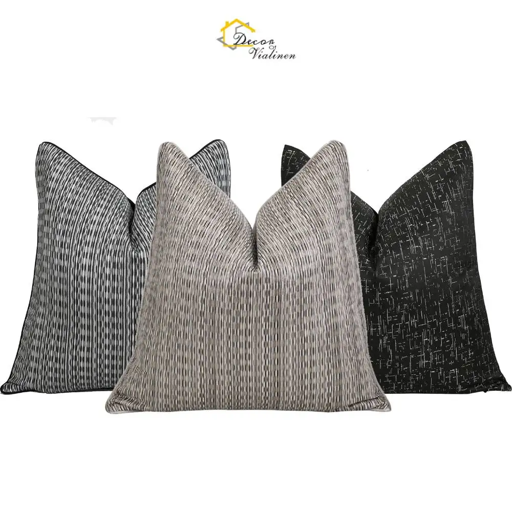 High Quality Grey Pillow Covers Modern European Cushion Covers Farmhouse Throw Pillow Cases For Sofa Bed Car Chair