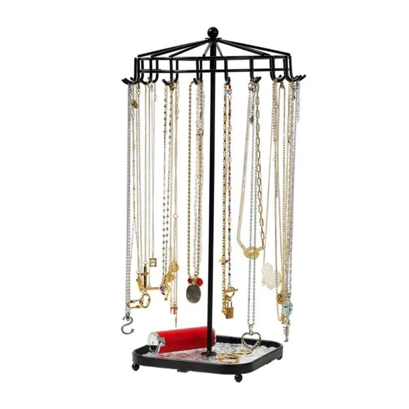 حامل قلادة من سبيكة J78F، حامل قلادة مريح، حامل مجوهرات دوار أنيق #2