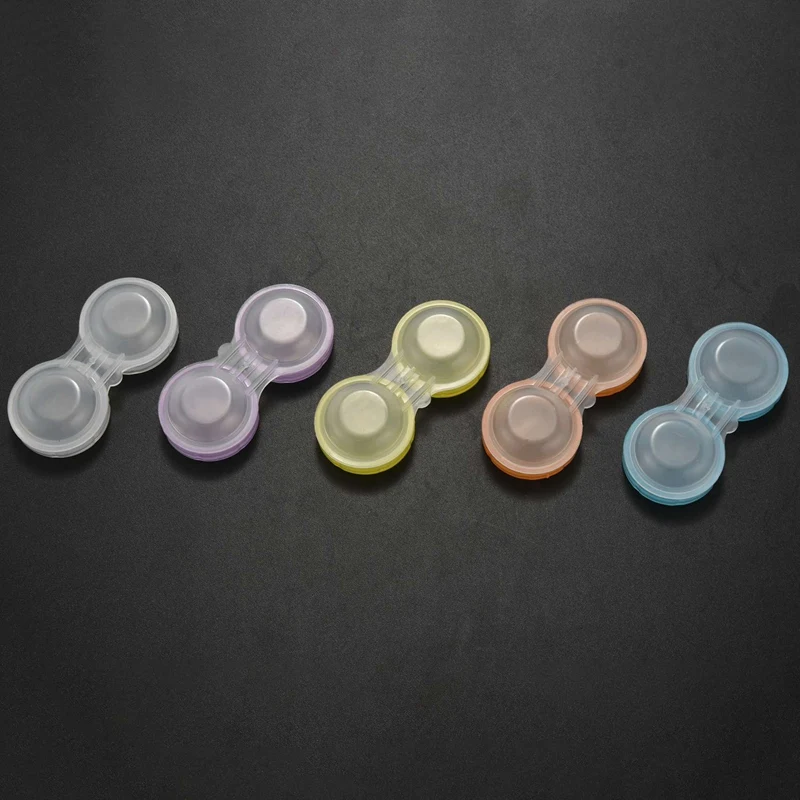 10 X Contact Lens Cases - Colour Coded L And R Soaking Storage Cases, Random Color (Multicolor)