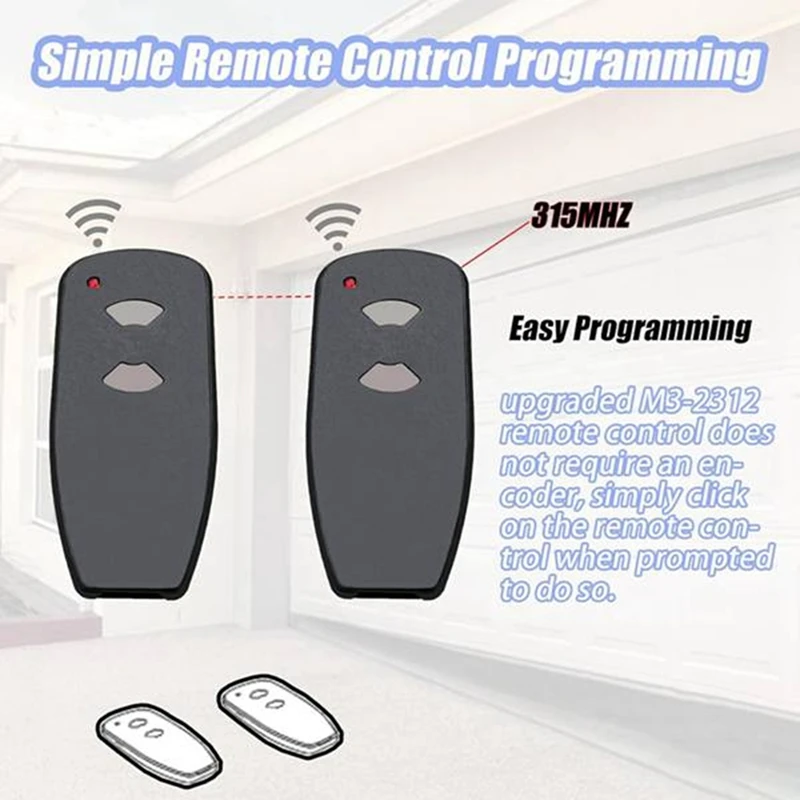 5PCS M3-2312 Garage Remote For Marantec 315MHZ Remote,2 Keys Garage Door Remote Controller