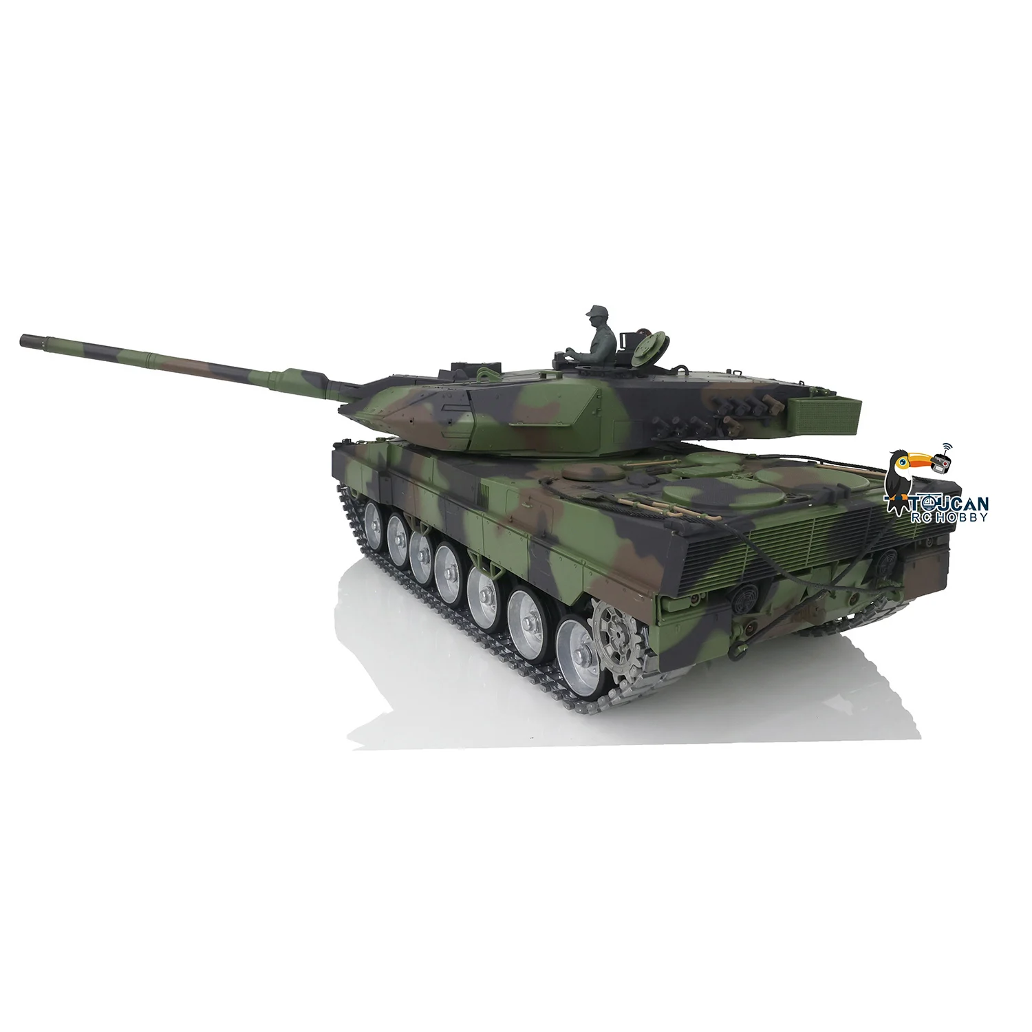 HENG LONG 1/16 TK7.0 Leopard2A6 RC Tank 3889 Metal Tracks Wheels Barrel Recoil BB Airsoft Smoke IR Battle TH17592-SMT4 view 3