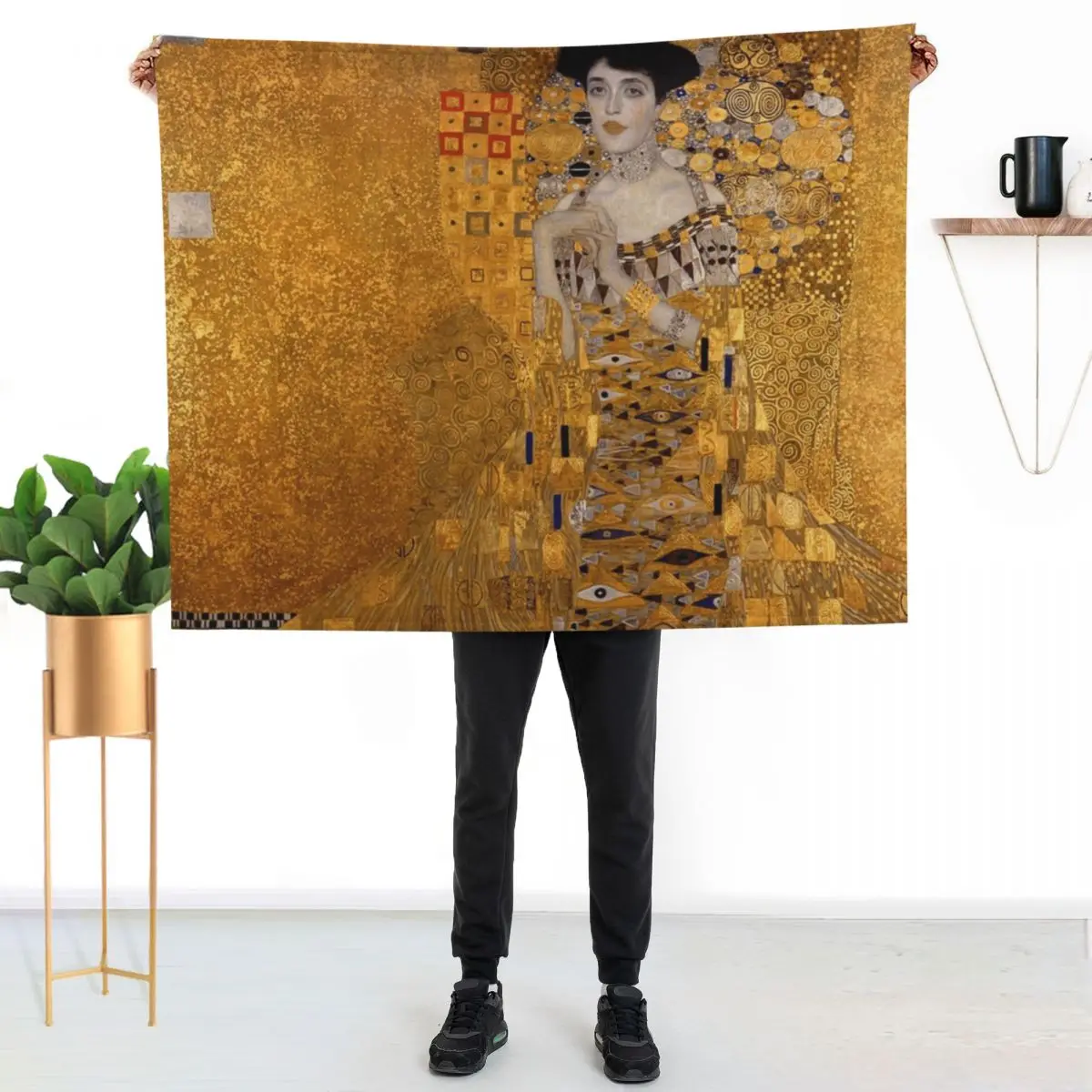 

THE LADY IN GOLD - GUSTAV KLIMT Throw Blanket Warm Flannel Blanket for Couch Chair Bedroom