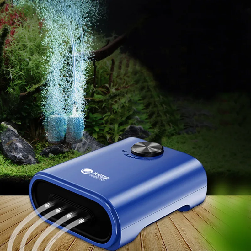 Cicha akwariowa pompa tlenowa z zaworem zwrotnym Akwarium z czterema wylotami Duży aerator Akwariowa sprężarka powietrza 220v 14w