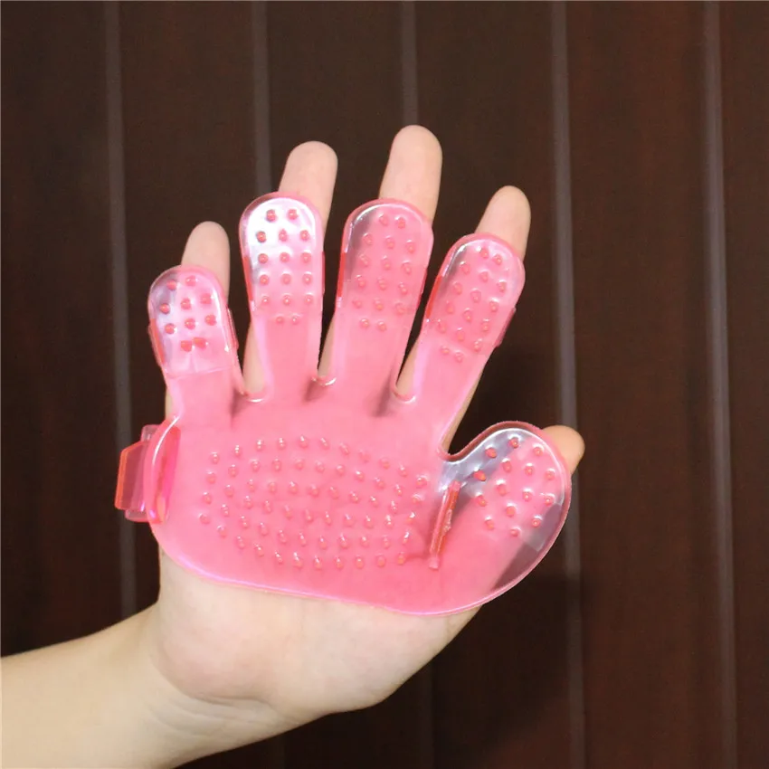 Transparent One-Hand Finger Gloves for Pet Bath Brush, Puppy Kitte Massage Brush, Dog Cat Products, Pet Supplies