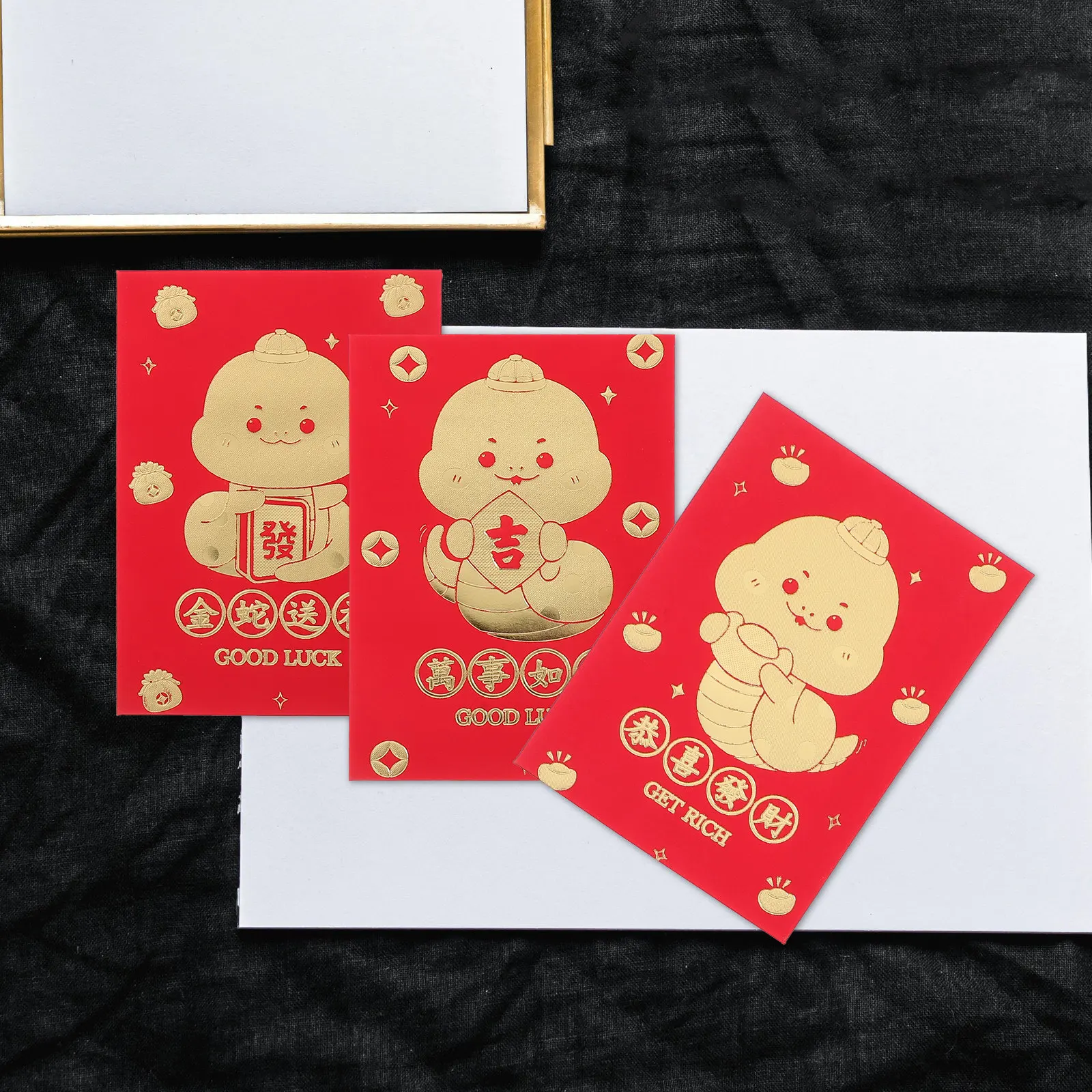 48Pcs Snake Zodiac Red Packets Chinese New Year Money Envelopes Lucky Cash Pockets for Spring Festival Wedding Birthday Gift