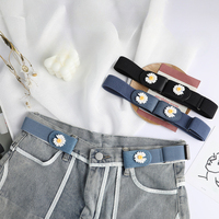 Concealed waistband: Stretch elasticated jeans with adjustable belt trim