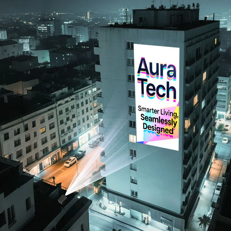 

Wall logo Gobo Projector Outdoor Waterproof IP67 200W/300W/600W High Power Projection Lamp Customized LED Advertising Lights