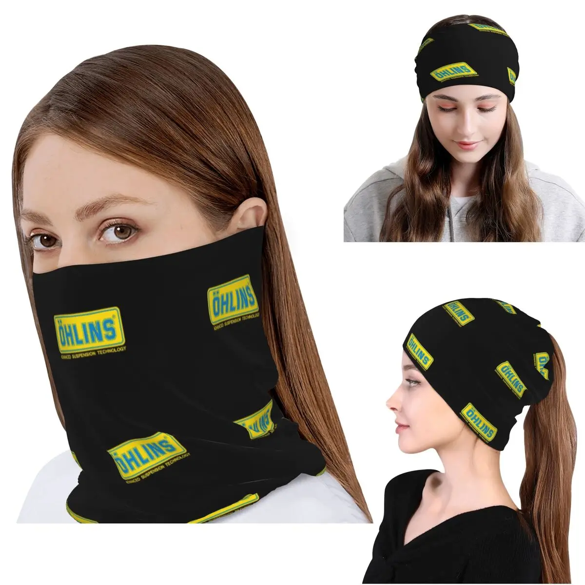 

RACING - OHLINS Bandana Neck Cover Magic Scarf Warm Headband Beanies Hat for Men Women Adult Winter