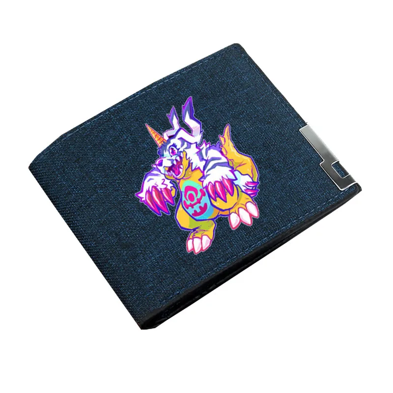 

Anime Game Digimon Adventure Wallet Boy Gril Cartoon Coin Purse Teenager Canvas Wallet Casual Cash Holder Bi-Fold Short Wallet