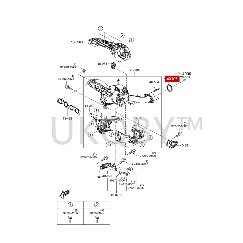 PE2340305 Suitable for Ma zd a Atenza CX-5 Axela Silencer sealing ring and exhaust pipe gasket