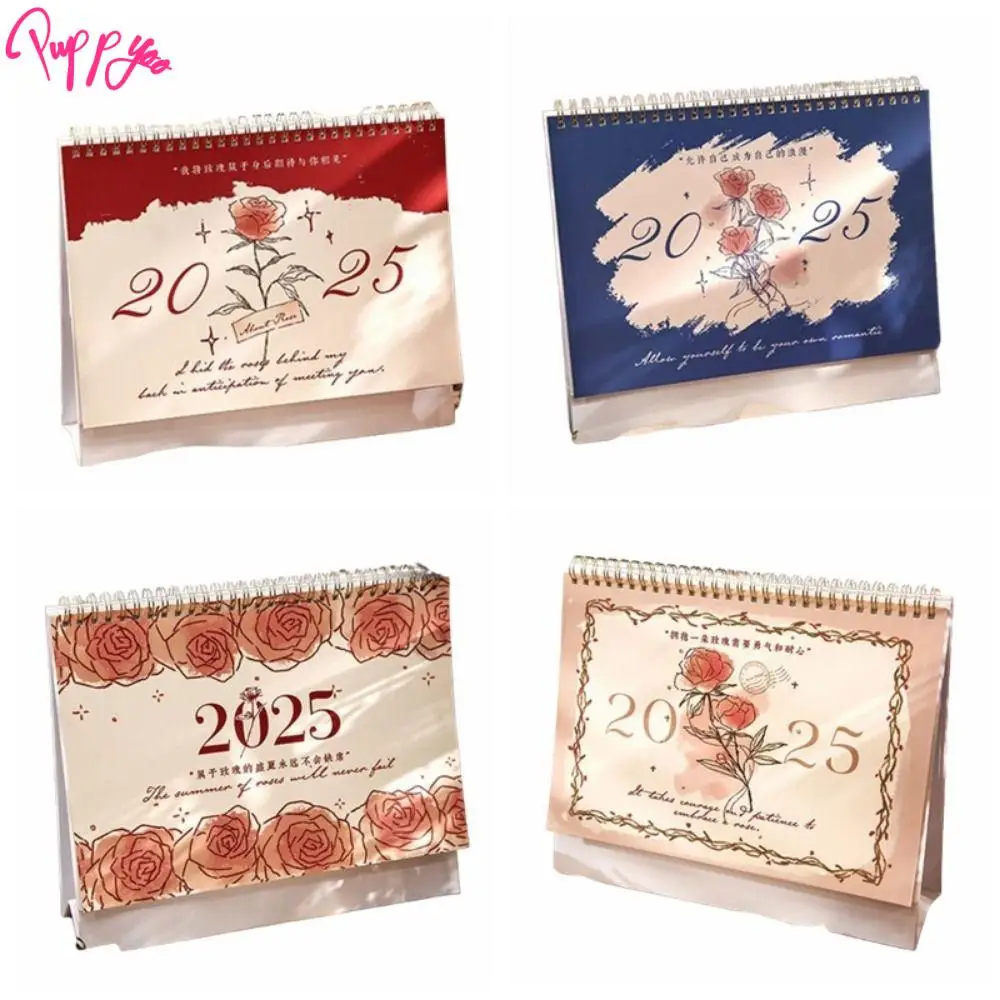 ורדים יצירתיים פרחים סליל לוח שנה חודש 2025 מתכנן שולחן עיצוב תפאורה סדר היום 2025 לוח שנה עיצוב תפאורה סדר היום