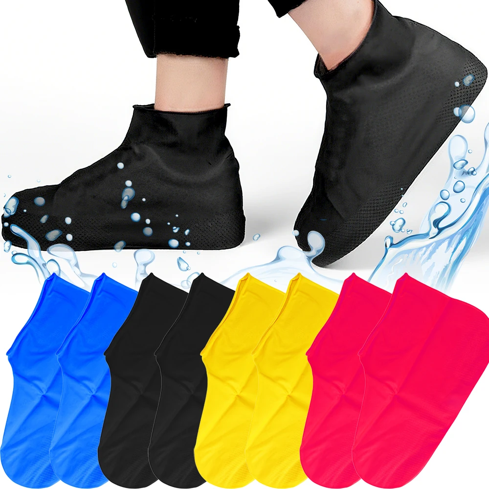 1 paire de couvre-chaussures imperméables en Latex unisexe, couvre-chaussures antidérapantes, réutilisables, pour la pluie, la marche, le cyclisme, accessoires de protection des bottes