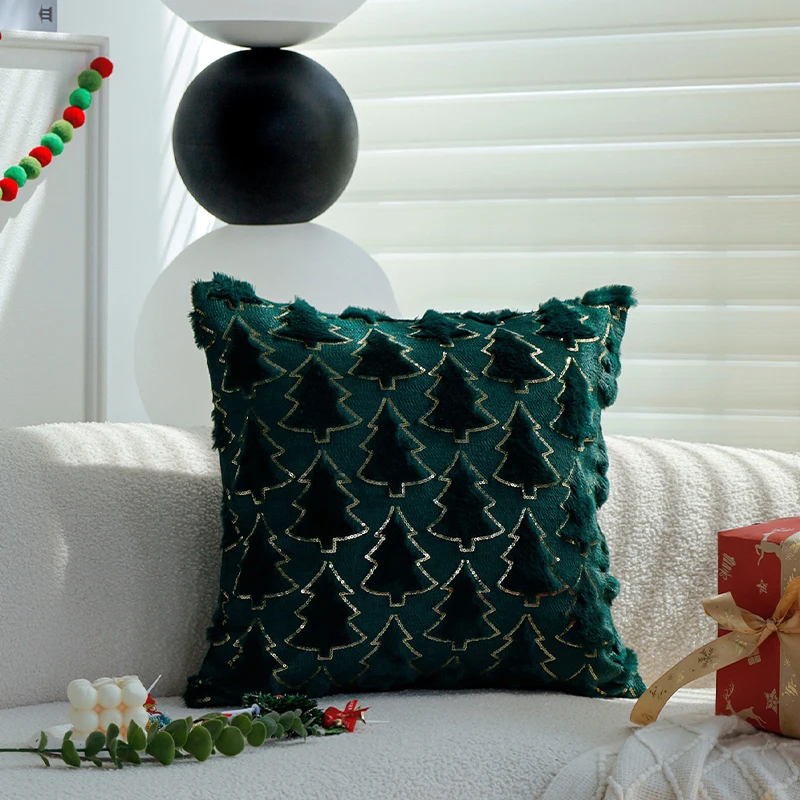 

Christmas Supplies Cushion Cover 45x45cm Pillow Cases Plush Red|Green Home Decoration for Living Room Sofa Party Pillow Cover