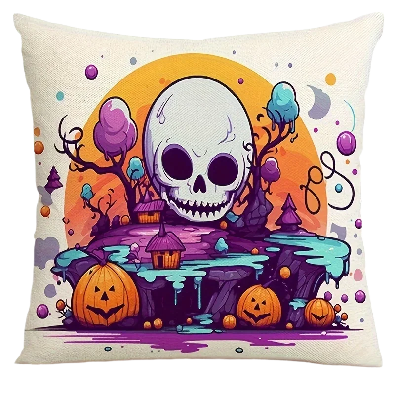 1 Fundas de almohada de calabaza de Halloween، decoración de Halloween de fantasma de calabaza، decoración de Ambiente #6