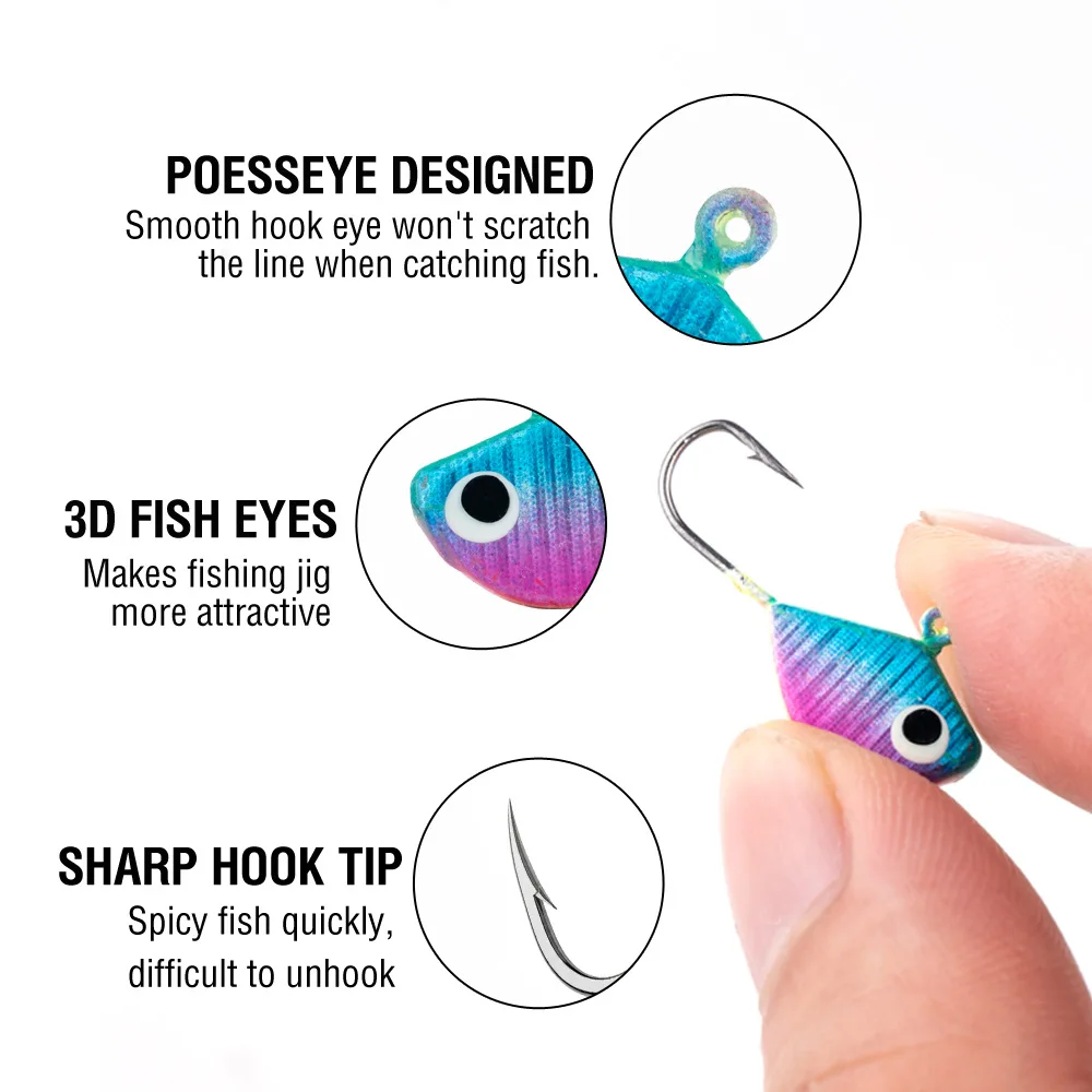Anzuelos Jig Head para pesca en hielo – hormiga suave colores - imagen 2
