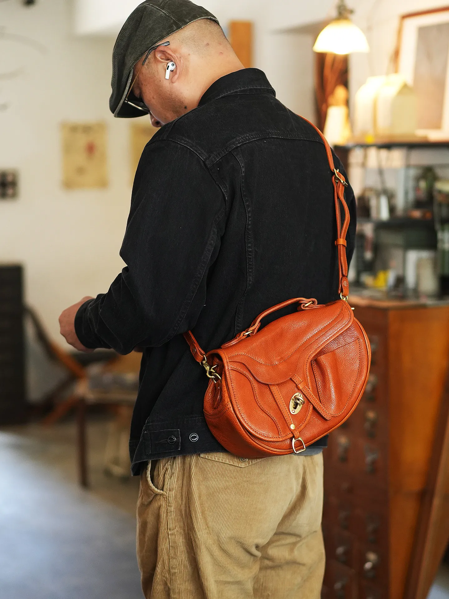 organizers designers handmade genuine leather men women's shoulder crossbody bag fashion vintage real cow leather handbags