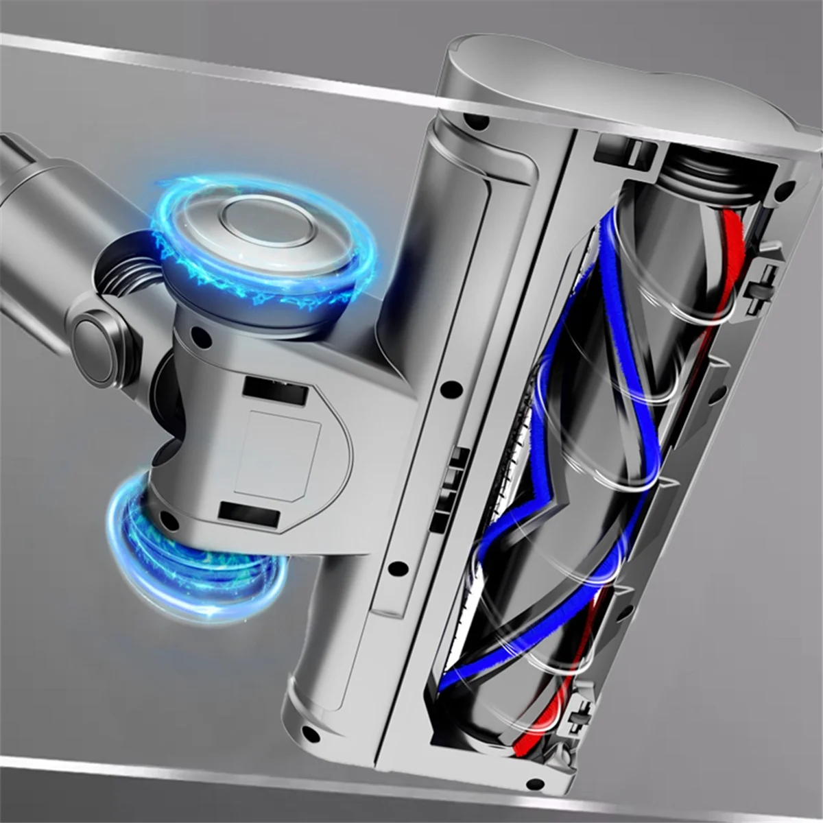 Popular para Dyson V7 V8 V10 V11 V15 accesorio de vacío cabezal de cepillo de rodillo de cerdas en forma de V con Kit de bloqueo de interruptor de luces LED