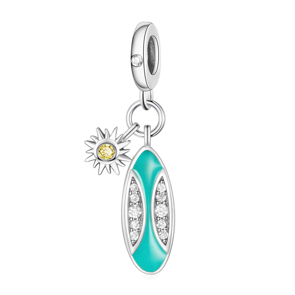 Pan Charms Original Design Surfboard Dangle Charm Bracelet Pendant Jewelry