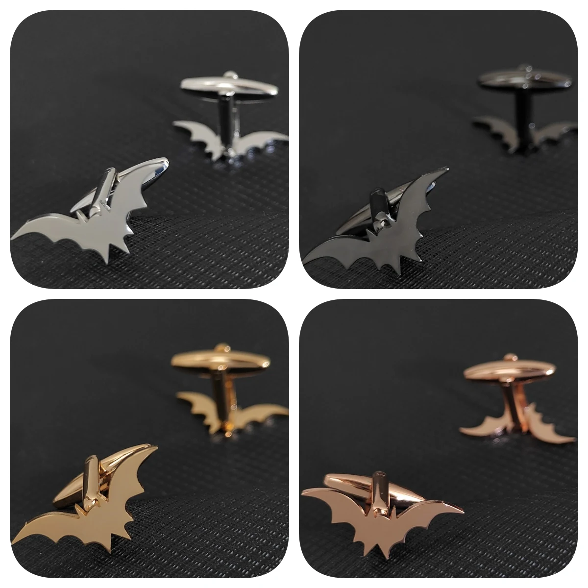 

Punk-style stainless steel bat cufflinks, high-quality Halloween cufflinks, French suit and evening dress accessories