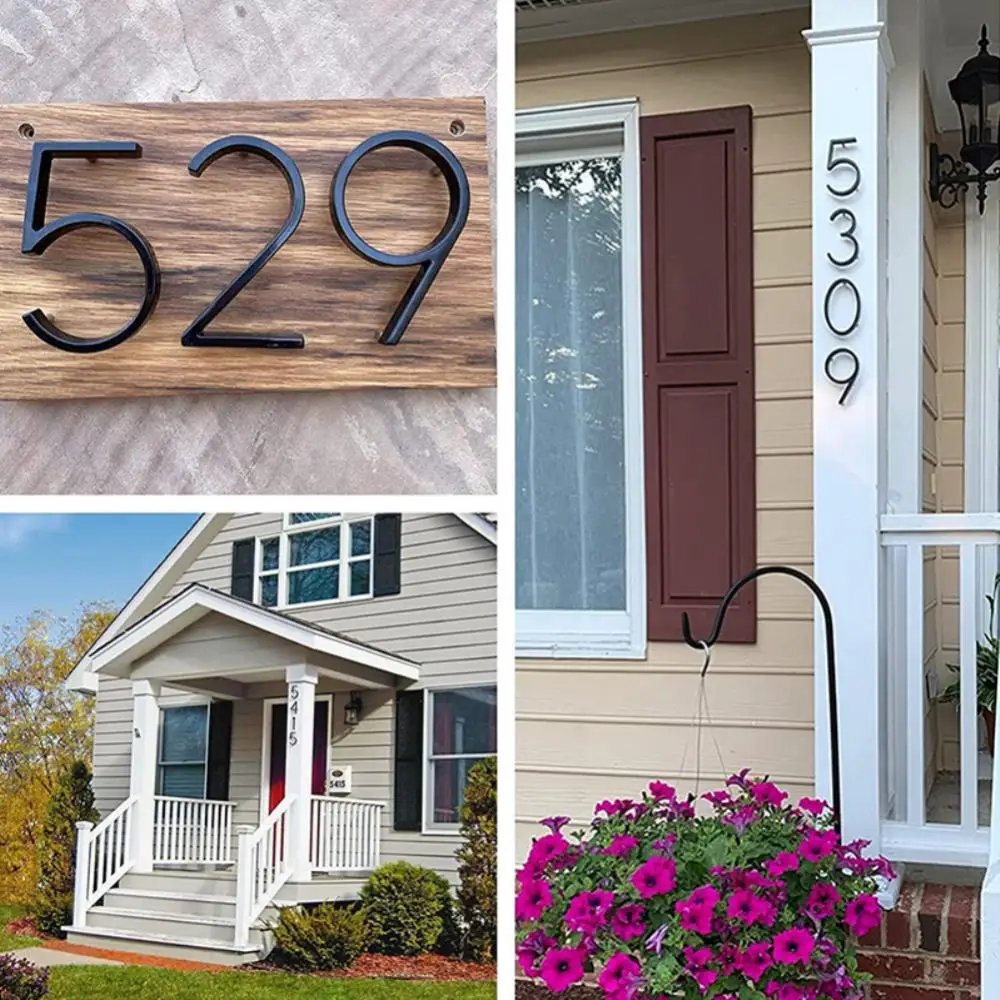 125mm House Numbers Letters Floating Metal Outdoor Address Sign Plate For Yard Door Number Doorplates Modern Mailbox Signs 0-9