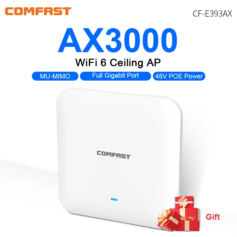 AX3000 WiFi 6 Access Point Range Extender Wireless Ceiling AP 5Ghz +2G Gigabit Port Wide Coverage Enterprise Wifi Router Hotspot