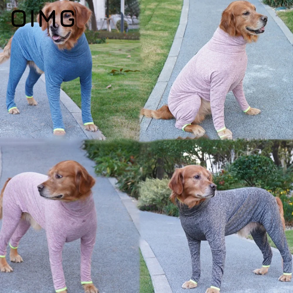 

OIMG All Inclusive Elbow Protection Big Dog Clothes Golden Retriever Labrador Husky Winter Large Dogs Jumpsuits Warm Pet Sweater