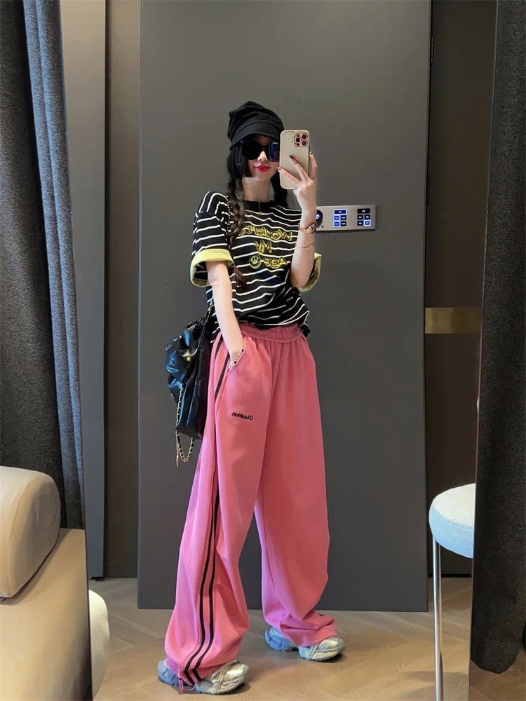 

Fashionable Casual Straight Leg Loose Women's Sports Pants Spring 2026 New Style Wide Leg Trendy Commute Style Long Pants