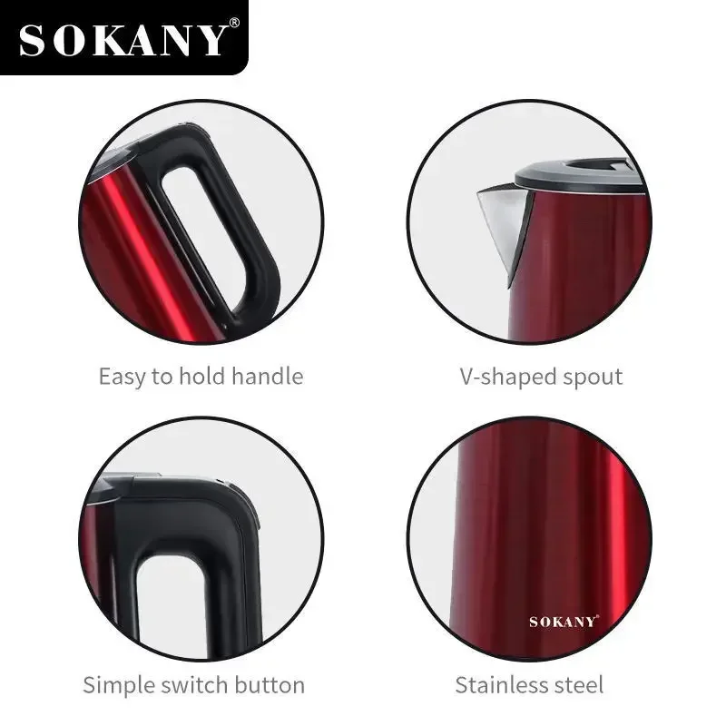 2.5 L Electric Kettles Stainless Steel Interior, Double Wall Hot Water Boiler Heater, Cool Touch Electric Teapot Heater Kettle