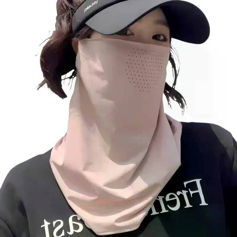 Unisex Soft Ice Silk Face Mask UV Protection Summer Breathable Lightweight Scarf for Cycling Outdoors