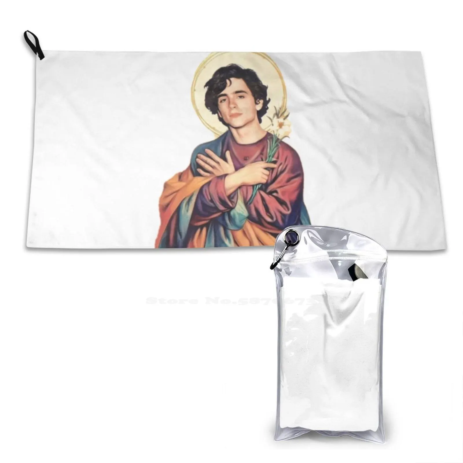 Timothee Chalamet Jesus 3D Print Bath Towel Strong Water Absorption Timothee Chalamet Lil Timmy Tim Meme Jesus Timothée