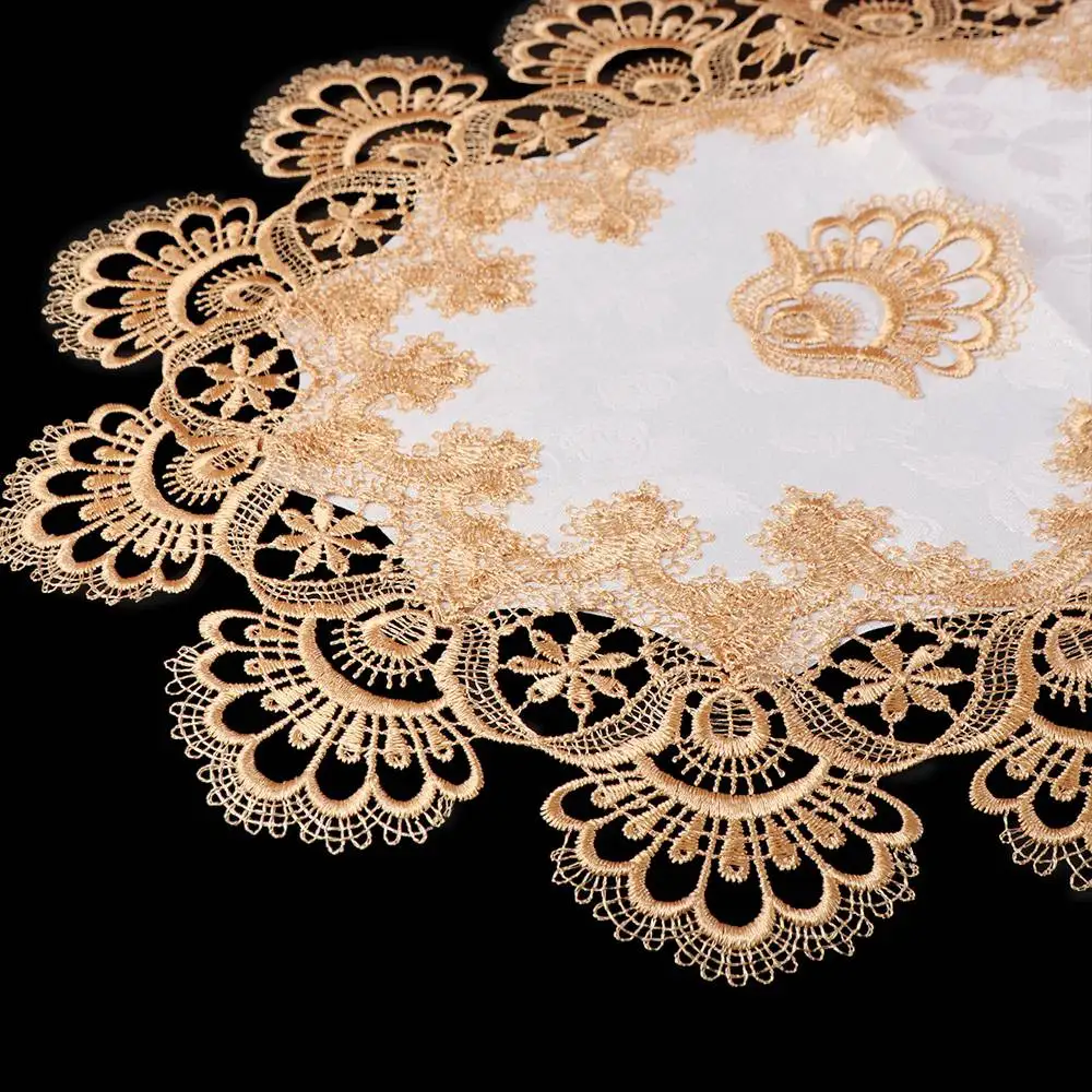 Flower Embroidery Oval Lace Tablecloth Vintage Oil Proof Europe Dining Tablecloth Washable Exquisite Tea Table Cover Desk