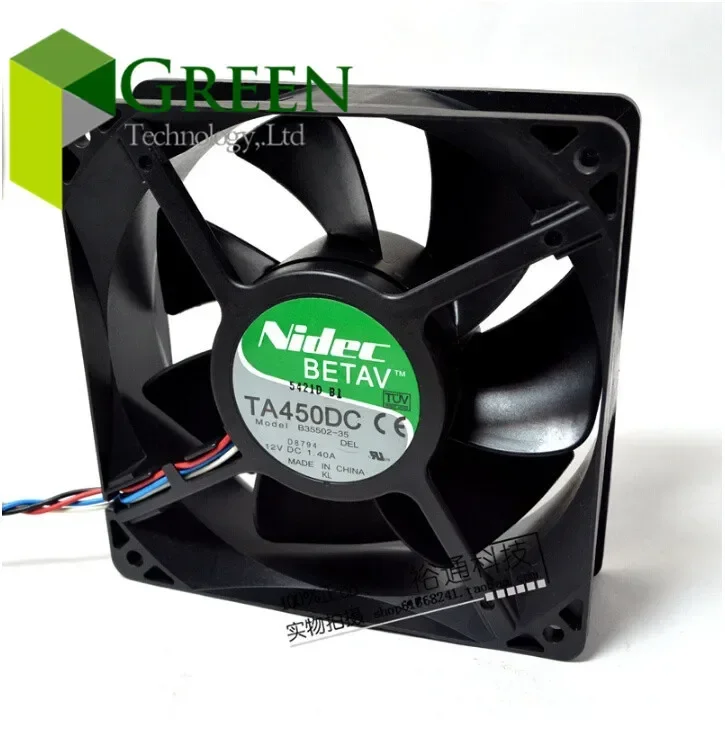 

Original Nidec 12V 1.4A 12038 12cm Cooling fan For D8794 PWM controller fan TA450DC B35502-35 witn 4 line