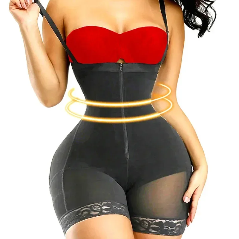 

High Compression Control Panties With Zipper Booty Lift Up Butt Lifter Fajas Colombian Girdle Slimming Body Shaper Waist Trainer