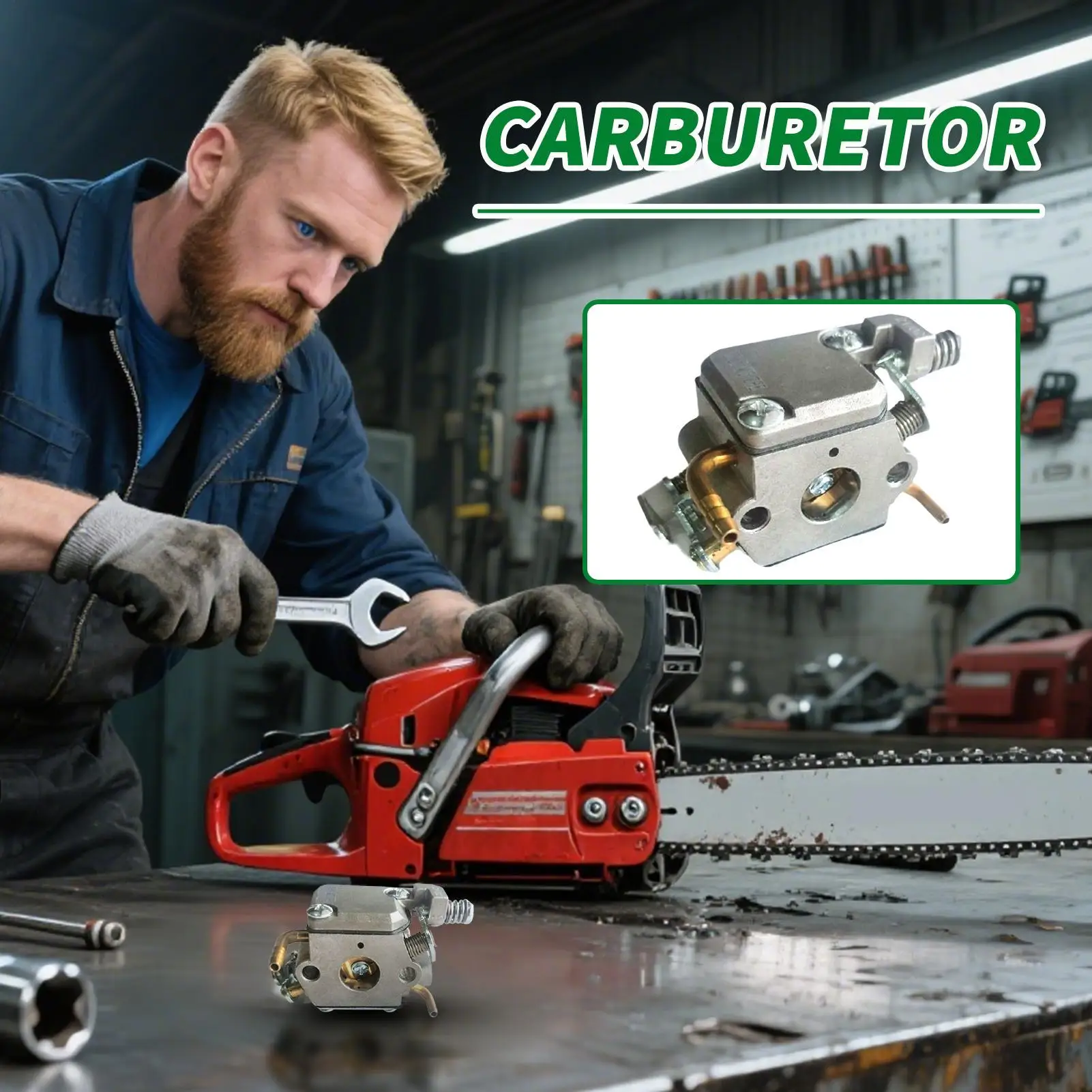 Детали карбюратора бензопилы, триммер для травы, детали карбюратора, герметичный прочный инструмент для ремонта, обслуживание различных двигателей