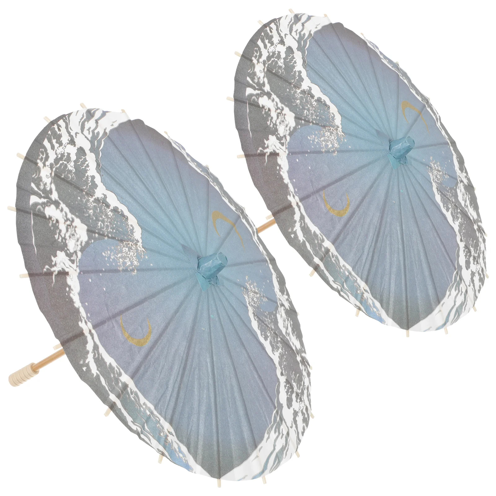 2 Pcs Japanese Paper Umbrella Mini Parasol Rain Paralas Umbrellas Photography Clip Clear Bride