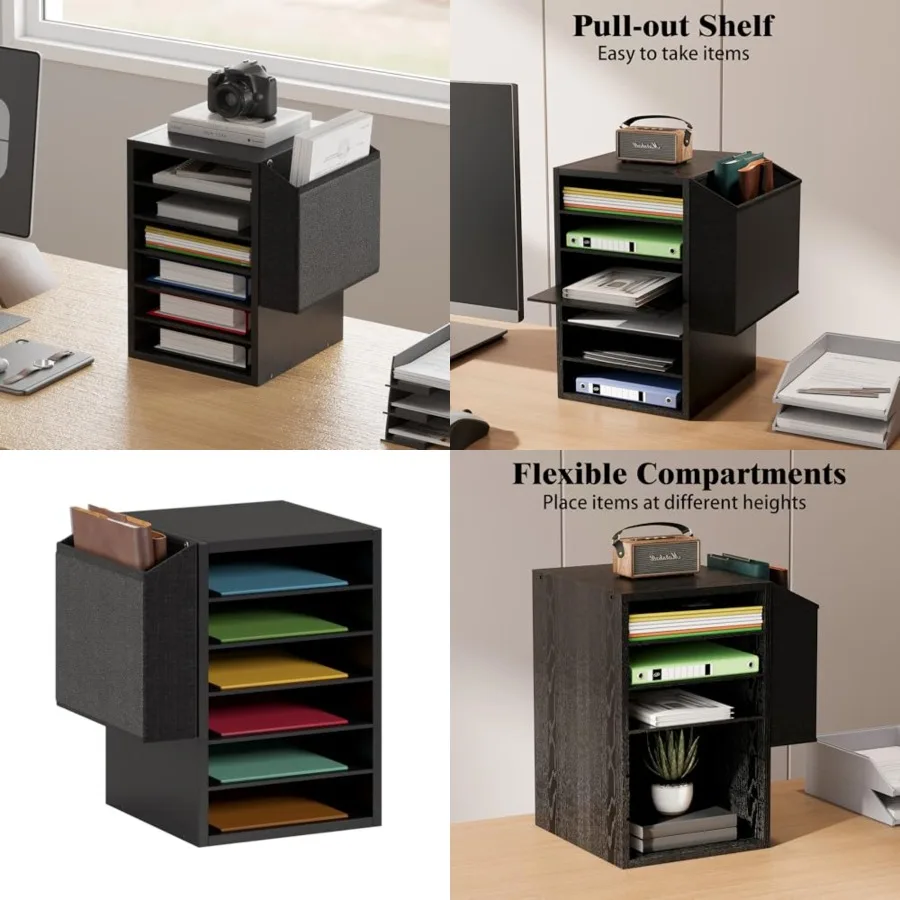 

Literature Organization Paper Storage Slot, Office Desk File Organizer, Desktop Wood Mailbox For Teacher Classroom, 6 Tier Adju