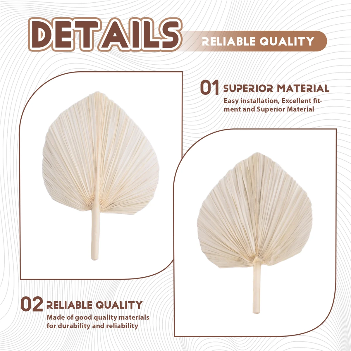 Folhas de palmeira secas brancas qualitativas grandes - qualidade premium - 3 peças elegantes e modernas de decoração boho para casa e casamento - arte de parede